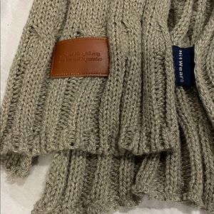 HITWEAR Taylor swift folklore Knit Scarf in taupe. Leather patch Great condition